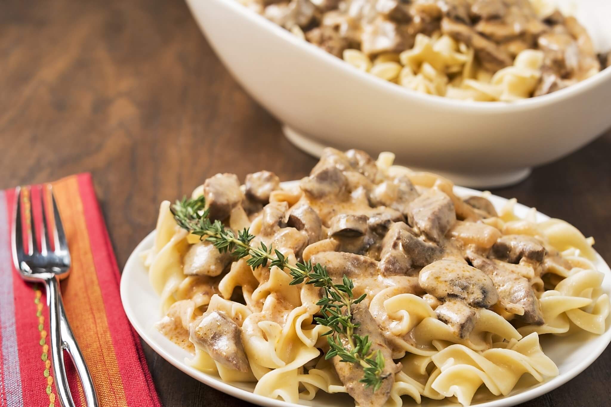 Penne with meat and Mushrooms